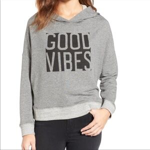 Sundry Good Vibes open back hoodie sweatshirt